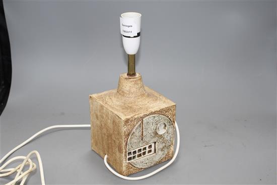 A Troika cube lamp, probably by Allison Brigden, c.1970s, marks indistinct, height excluding fitting 17cm